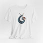 Abstract Nautical Wave Tee - Minimalist Anchor & Shell Graphic Becheretty - Perfect Gift for Art Lovers