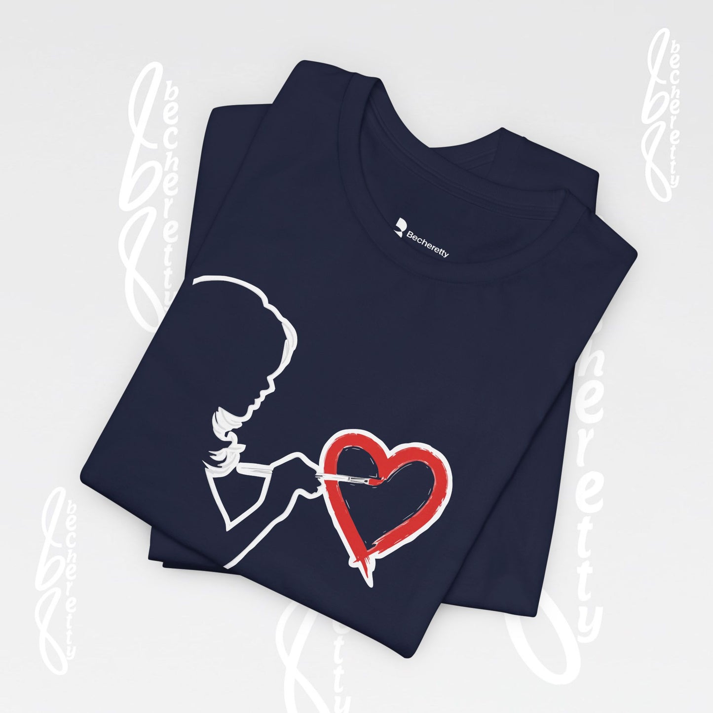 Graphic Art T-shirt "Love" Minimalist Design Becheretty - Urban Style - Casual Wear