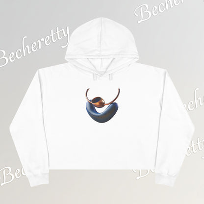 Trendy Crop Hoodie with Artistic Necklace Design Becheretty - Fashionable Sweatshirt, Gift for Her, Casual Wear, Stylish Loungewear