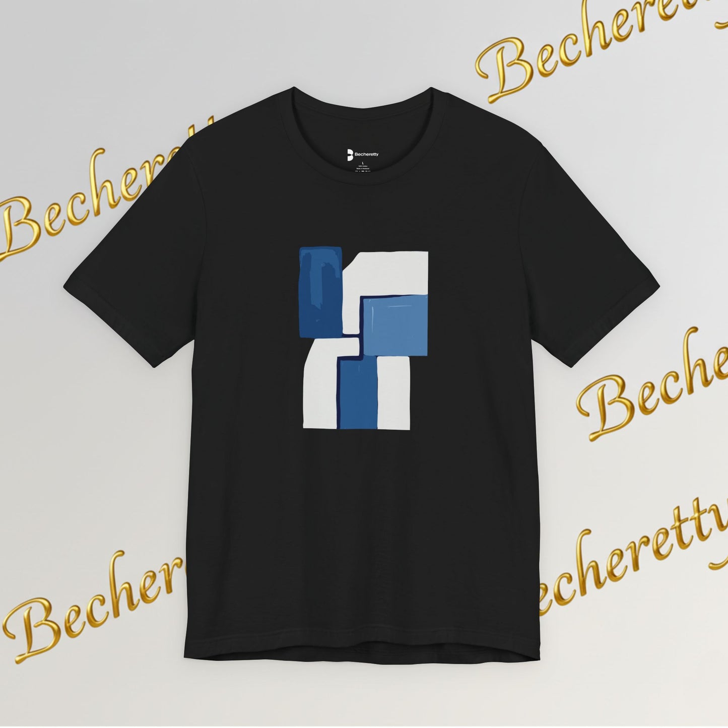 Abstract Wave Short Sleeve Tee - Art Minimalist Becheretty - Perfect for Art Lovers -Casual Wear