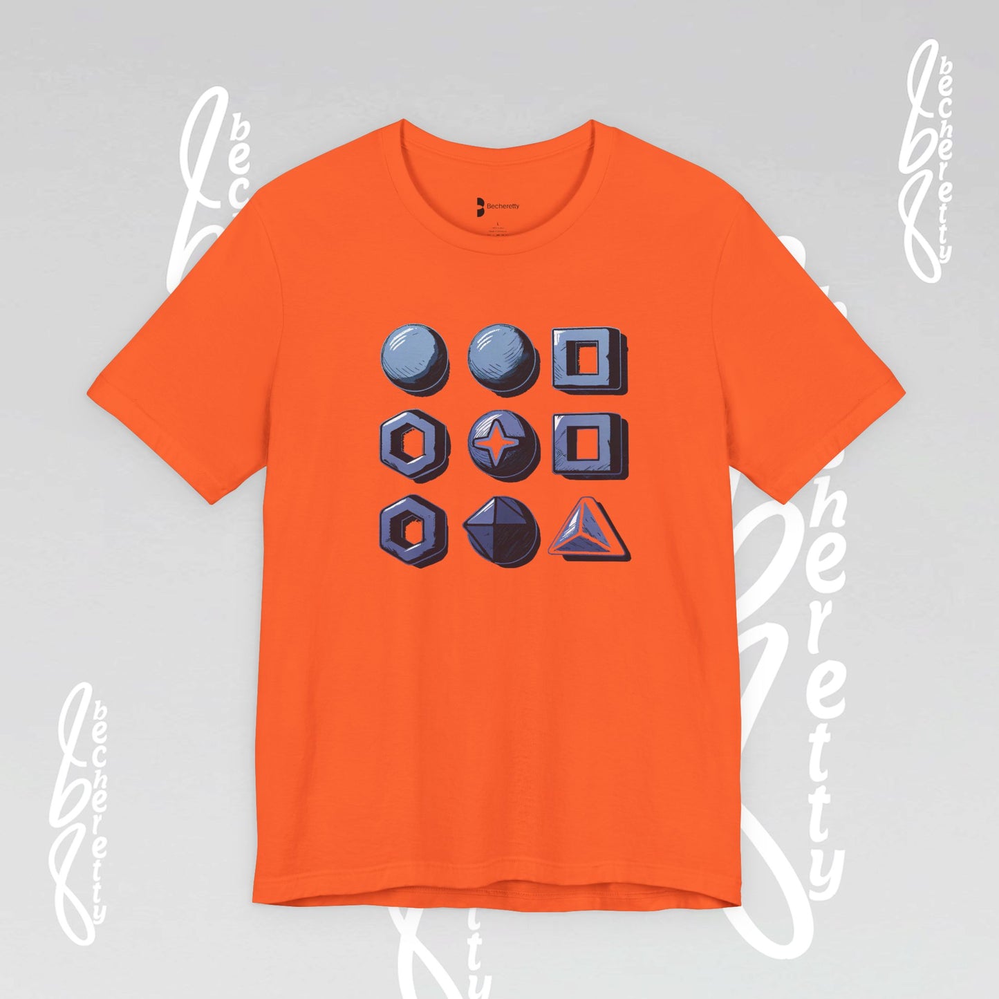 Graphic "Abstract Geometrics" T-Shirt Becheretty - Short Sleeve - Art Minimalist - Casual Wear