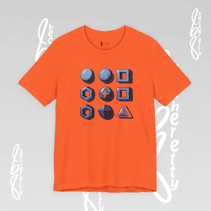Graphic "Abstract Geometrics" T-Shirt Becheretty - Short Sleeve - Art Minimalist - Casual Wear