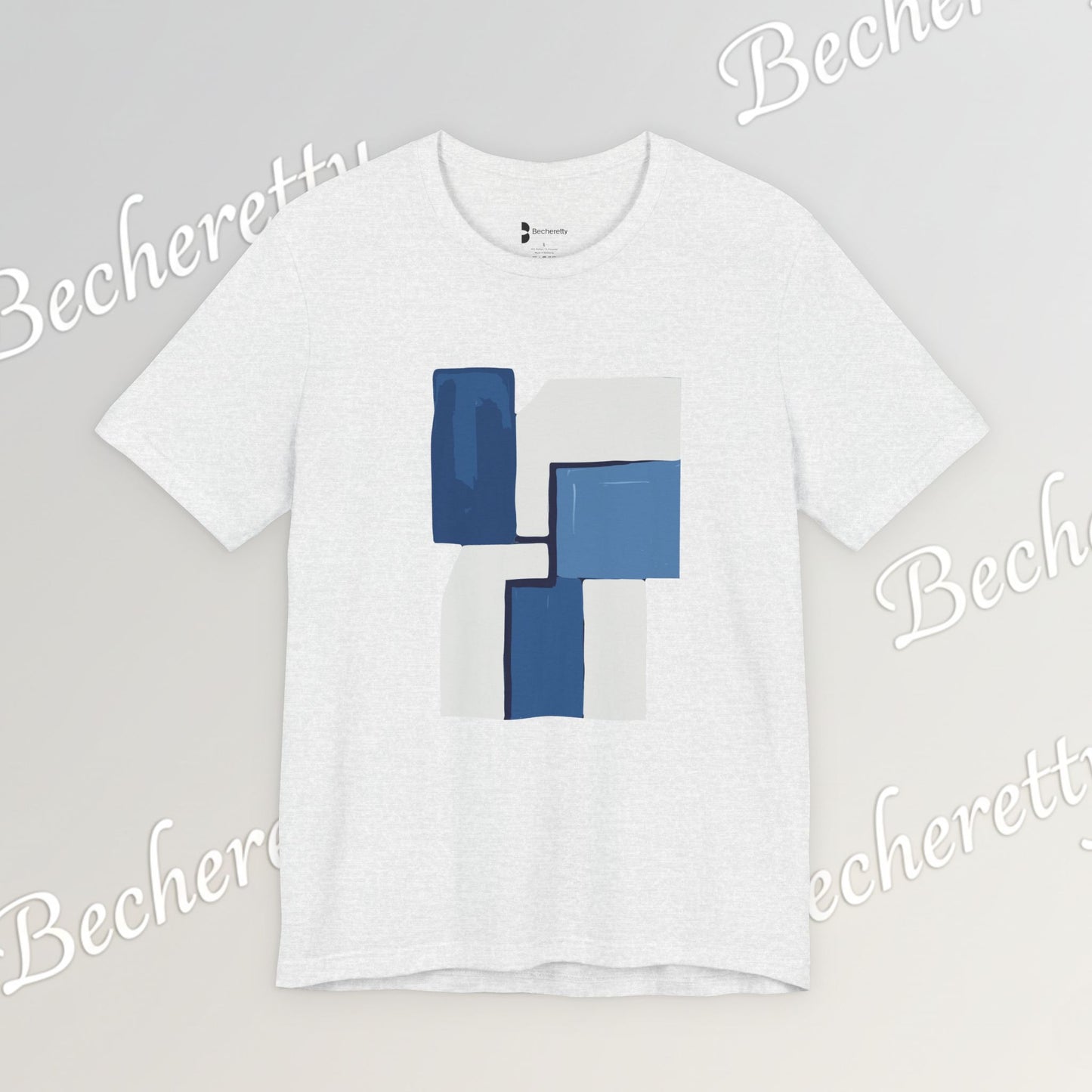 Abstract Wave Short Sleeve Tee - Art Minimalist Becheretty - Perfect for Art Lovers -Casual Wear