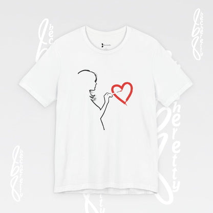 Graphic Art T-shirt "Love" Minimalist Design Becheretty - Urban Style - Casual Wear