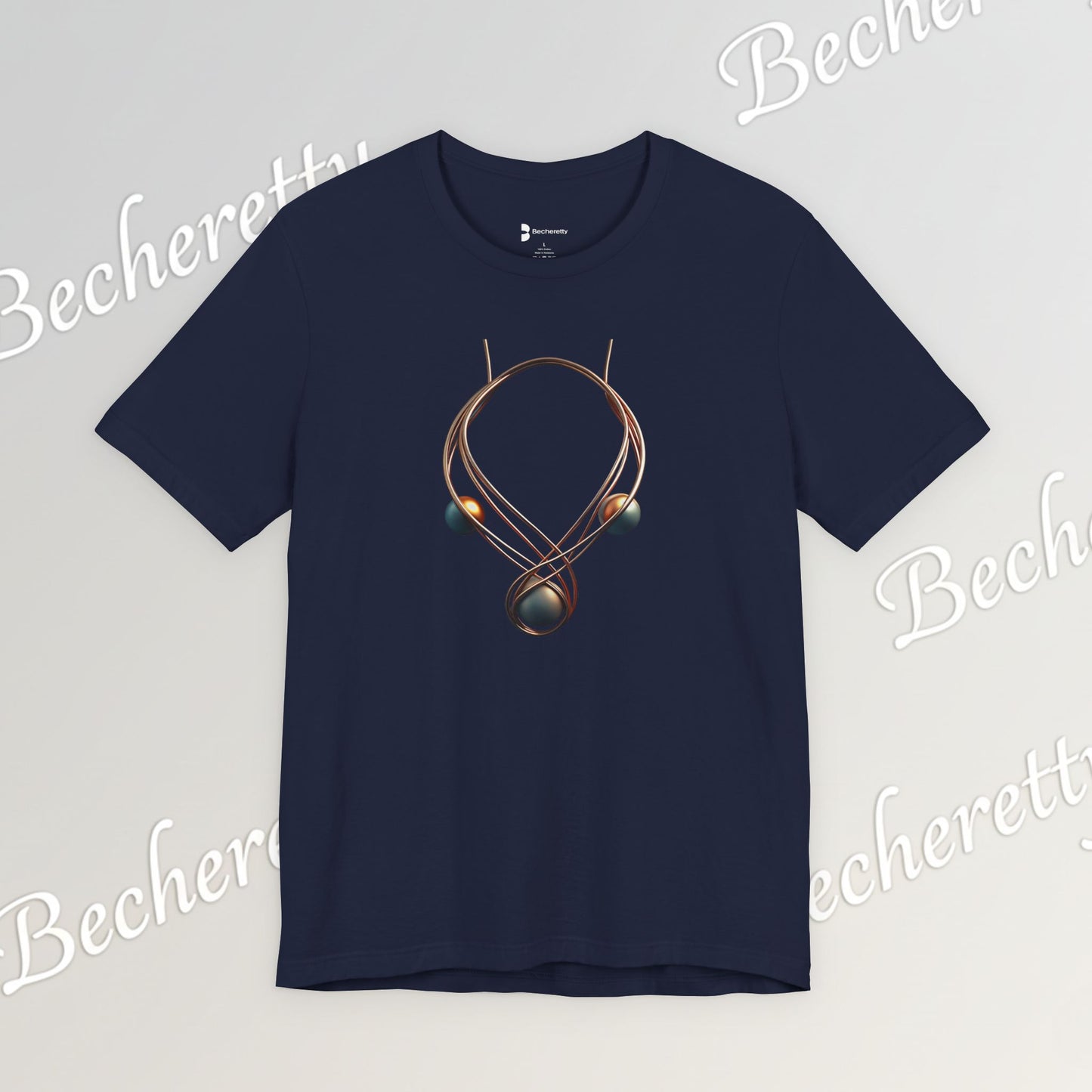 Art Graphic  Necklace "Mystic Orb" Minimalist Tee Becheretty - Wearable Art work - Unique design