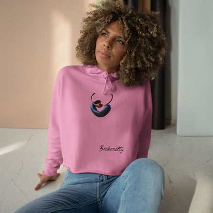 Trendy Crop Hoodie with Artistic Necklace Design Becheretty - Fashionable Sweatshirt, Gift for Her, Casual Wear, Stylish Loungewear