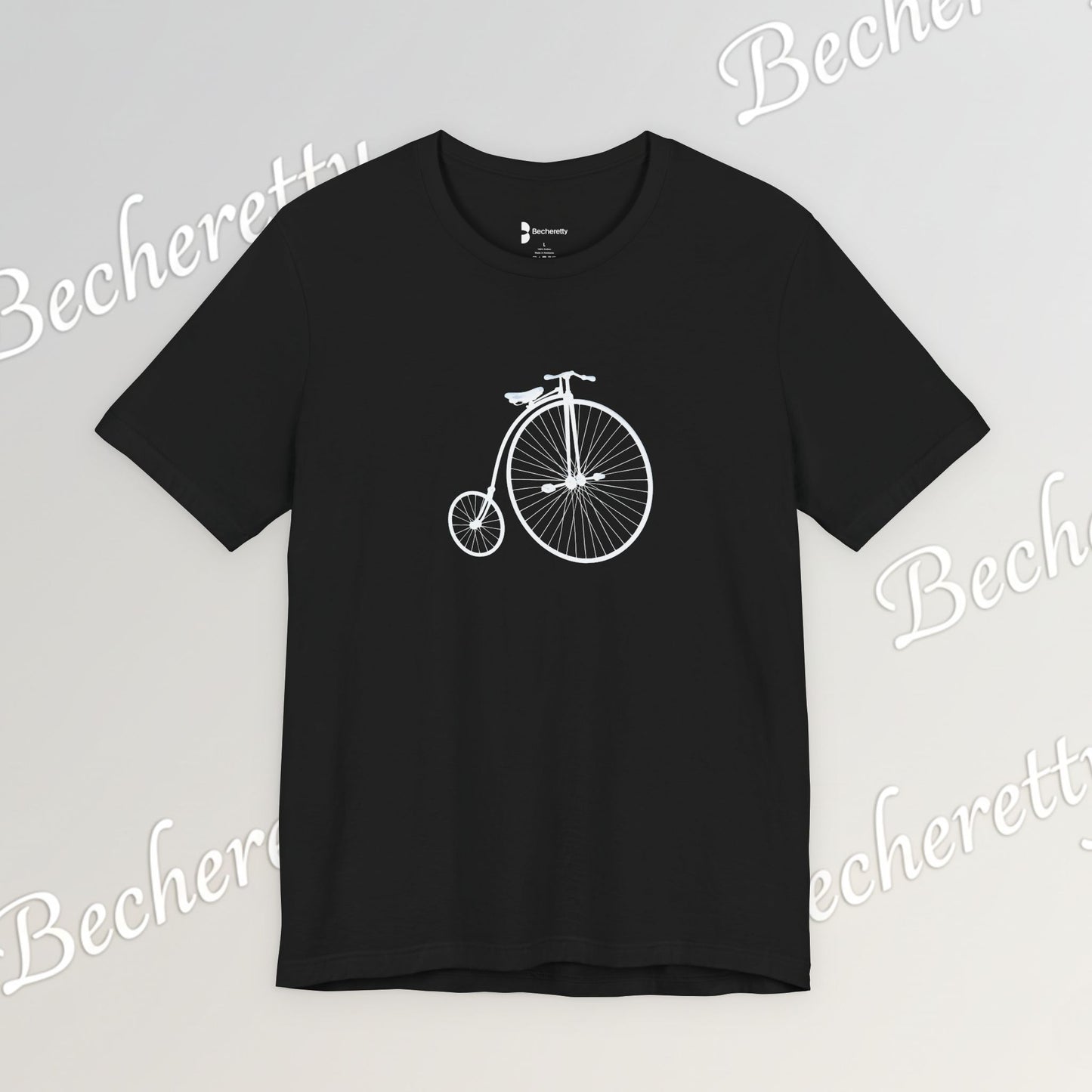 Penny-Farthing Vintage Bicycle Tee - Graphic Minimalist Tee Becheretty - Perfect T-Shirt for Cycling Enthusiasts, Casual wear
