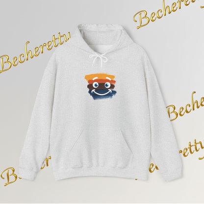 Graphic Hoodie - Smiling Sunset Brushstroke - Cute Happy Face- Art Minimalist Becheretty