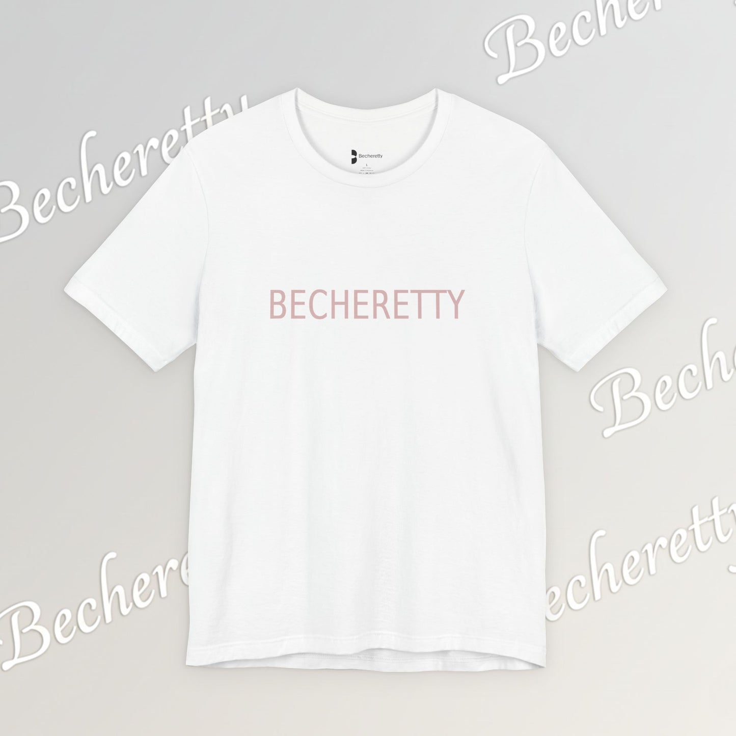 Minimalist Logo Tee Becheretty - Short Sleeve- Casual Style, Unisex - Relaxed Fit Top - Everyday wear