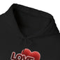 "LOVE" Plush Covered in Fur Graphic Hoodie - Art Minimalist Becheretty - Valentins day & Casual Wear