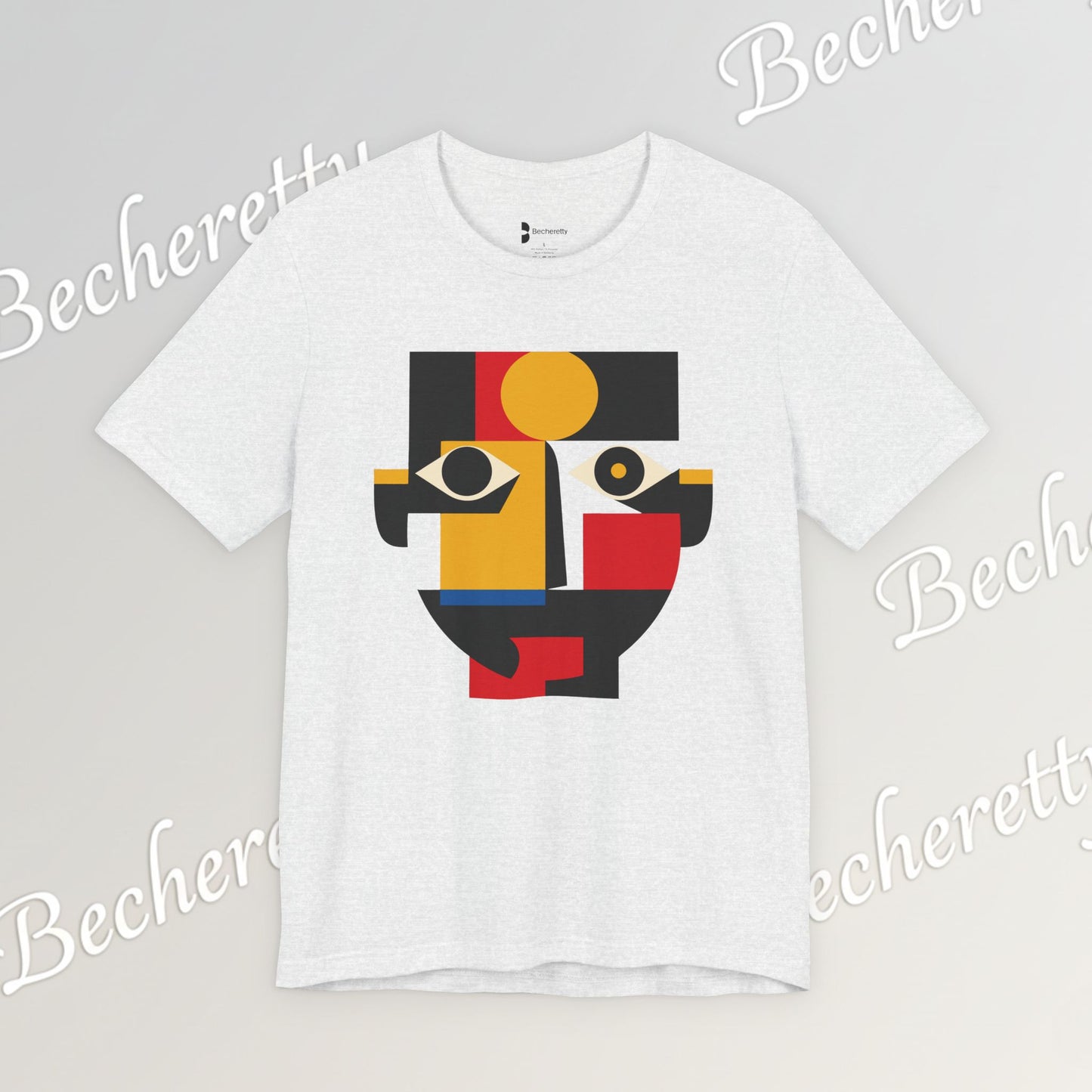 Abstract Geometric Face T-Shirt — Modern Cubist Art Tee