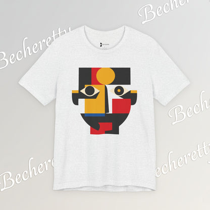 Abstract Geometric Face T-Shirt — Modern Cubist Art Tee
