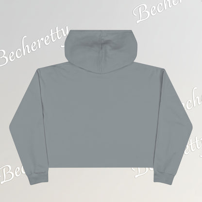 Trendy Crop Hoodie with Artistic Necklace Design Becheretty - Fashionable Sweatshirt, Gift for Her, Casual Wear, Stylish Loungewear