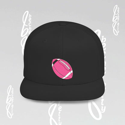 Snapback Baseball Cap with Pink American Football Ball Design by Becheretty
