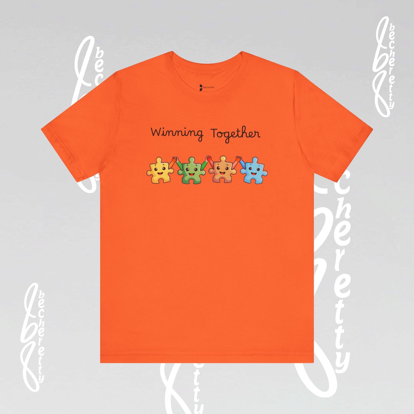 Graphic T-Shirt "Winning Together" Celebrating Neurodiversity & Autism Awareness - Becheretty Design