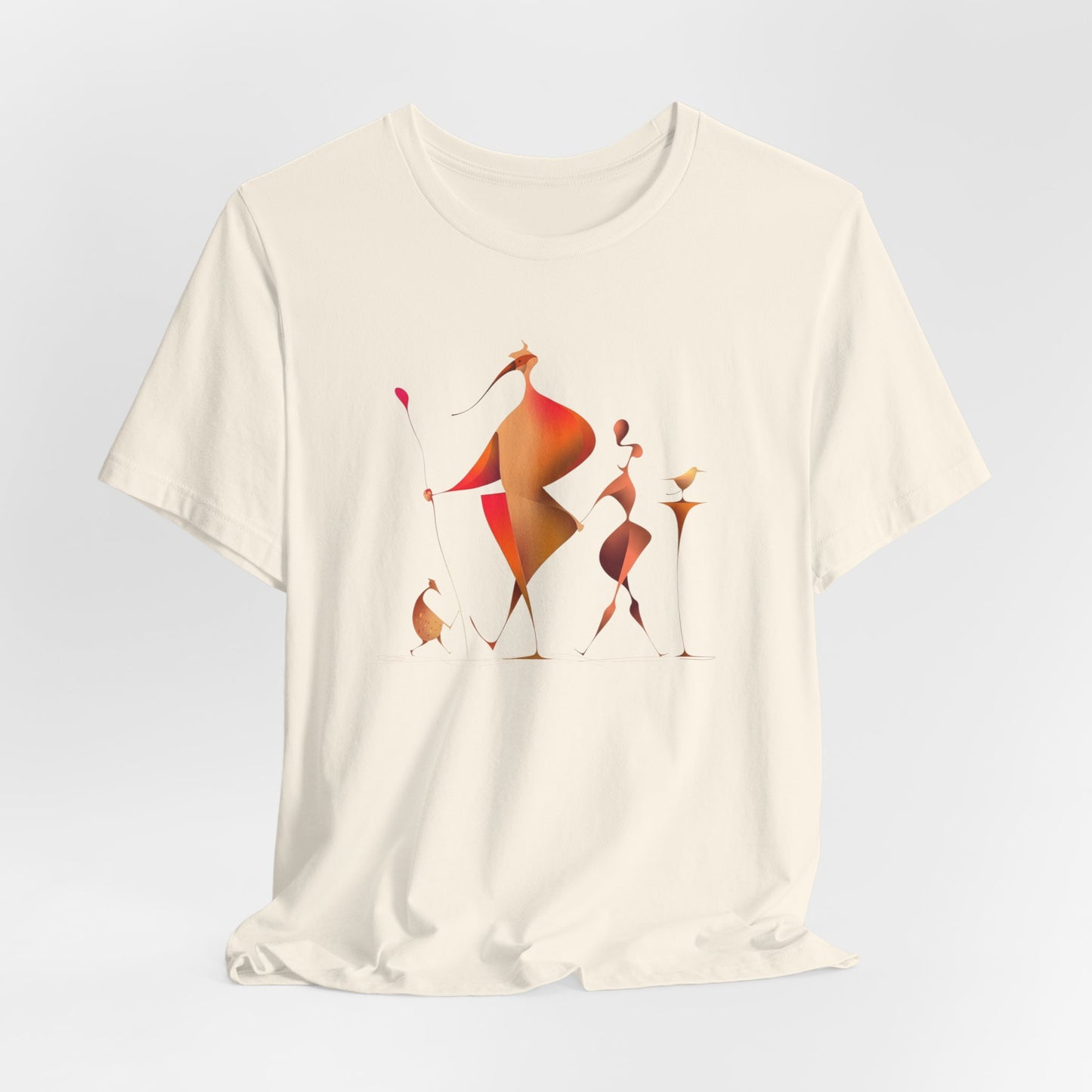 "Gilded Strangers" Graphic T-Shirt Becheretty - A Journey Through an Abstract World of Mythic Beings