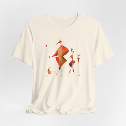 "Gilded Strangers" Graphic T-Shirt Becheretty - A Journey Through an Abstract World of Mythic Beings