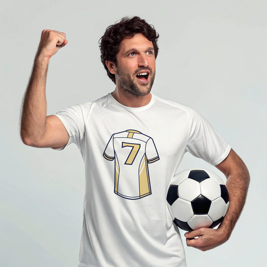 Soccer T-shirt - Number 7 - Unisex - Minimalist graphic Becheretty - Casual Wear - Team Spirit