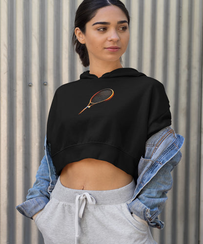 Tennis Crop Hoodie - Becheretty Graphic - Sporty Sweatshirt - Tennis Lover Gift, Casual Style, Tennis Apparel, Workout Hoodie
