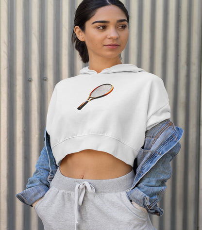 Tennis Crop Hoodie - Becheretty Graphic - Sporty Sweatshirt - Tennis Lover Gift, Casual Style, Tennis Apparel, Workout Hoodie