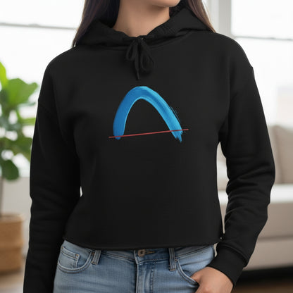 Crop Hoodie - Abstract Brush Stroke Arch - Art Graphic Becheretty - Stylish and Modern - Casual Wear