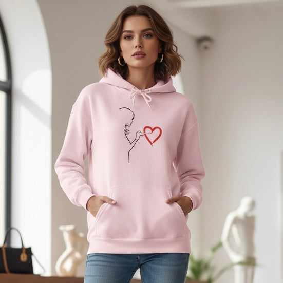 Art Minimalist Hoodie 'Painting Love' Becheretty Graphic - Quietly expressive brushstroke.