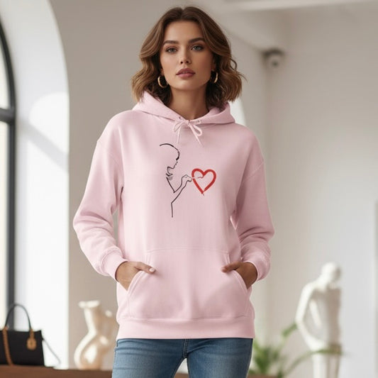 Art Minimalist Hoodie 'Painting Love' Becheretty Graphic - Quietly expressive brushstroke.