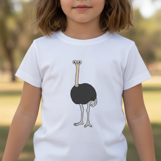 Youth Tee "The Ostrich" Graphic Art Becheretty - Cool Summer Top, Gift for Children