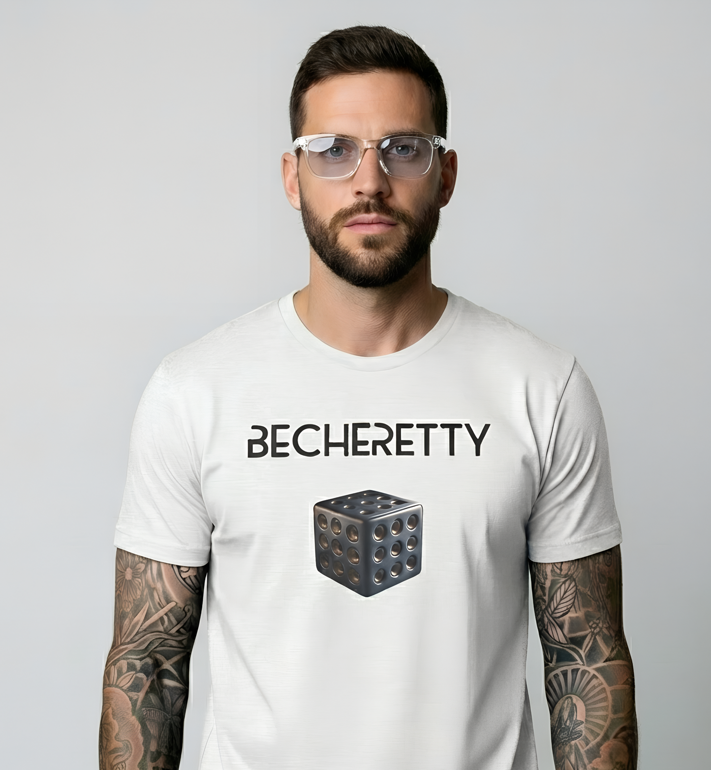 Becheretty Cube T-Shirt – Minimalist Geometric Graphic Art Expression - Casual wear - Gamers Gift