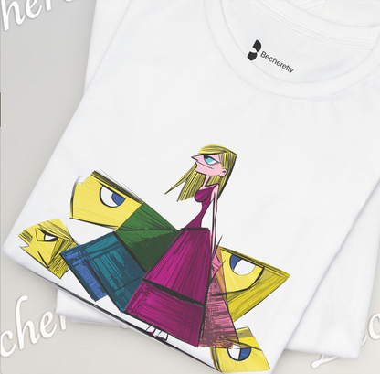Becheretty "Avant-Garde Muse" Abstract Graphic Tee - Perfect for art lovers and trendsetters