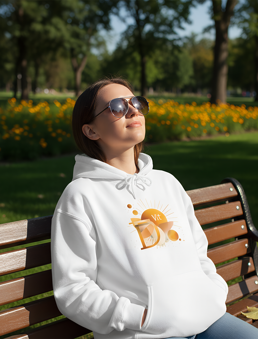 "Vit D" Graphic Hoodie - Art Minimalist Becheretty - Embrace the sunshine wherever you go, casual wear