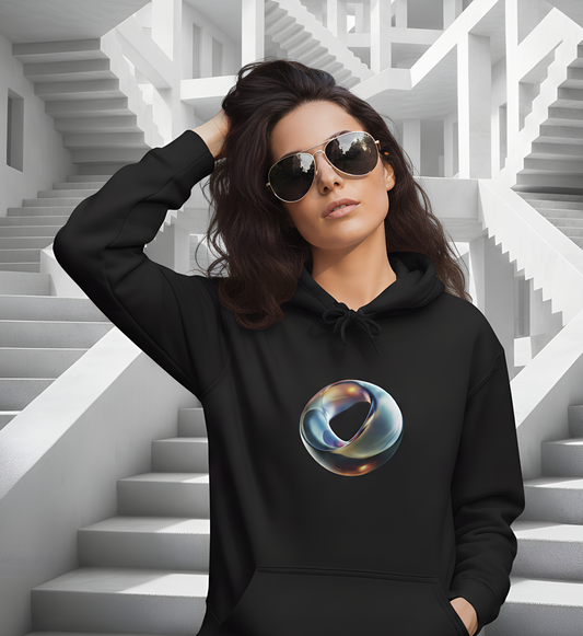 Futuristic Ring - Graphic Hoodie Becheretty - Minimal Artistic Jewel - Luminous Statement - Style is yours!