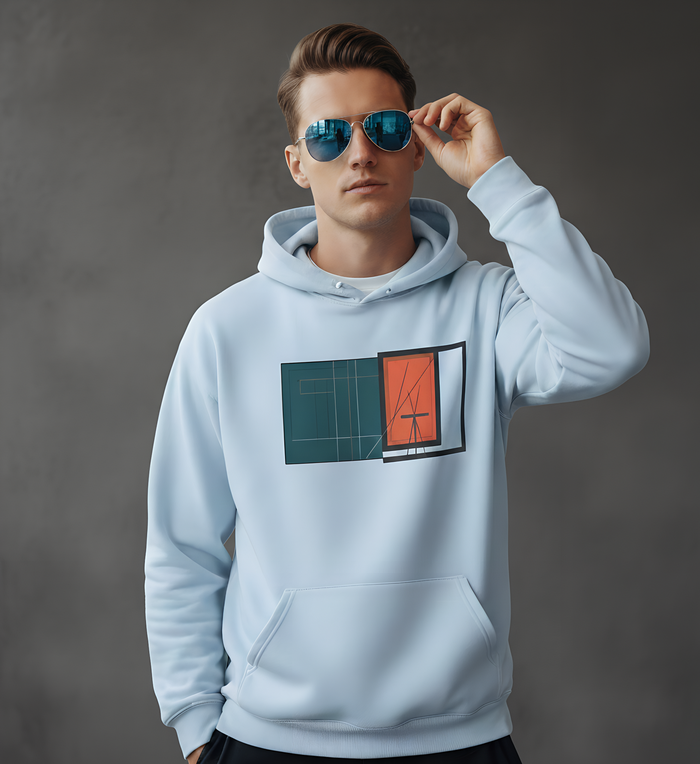 Architectural-Inspired Graphic Hoodie Becheretty — Modern Minimalist Geometric Art Sweatshirt