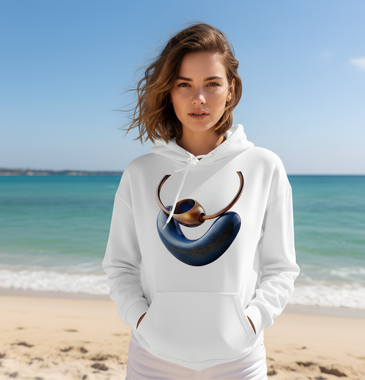 Trendy Crop Hoodie with Artistic Necklace Design Becheretty - Fashionable Sweatshirt, Gift for Her, Casual Wear, Stylish Loungewear