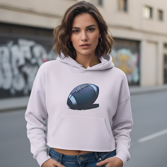 Football Lover’s Crop Hoodie - Becheretty's Graphic Art - Casual Outfit, Game Day Gift, Athletic Wear, Football Merchandise