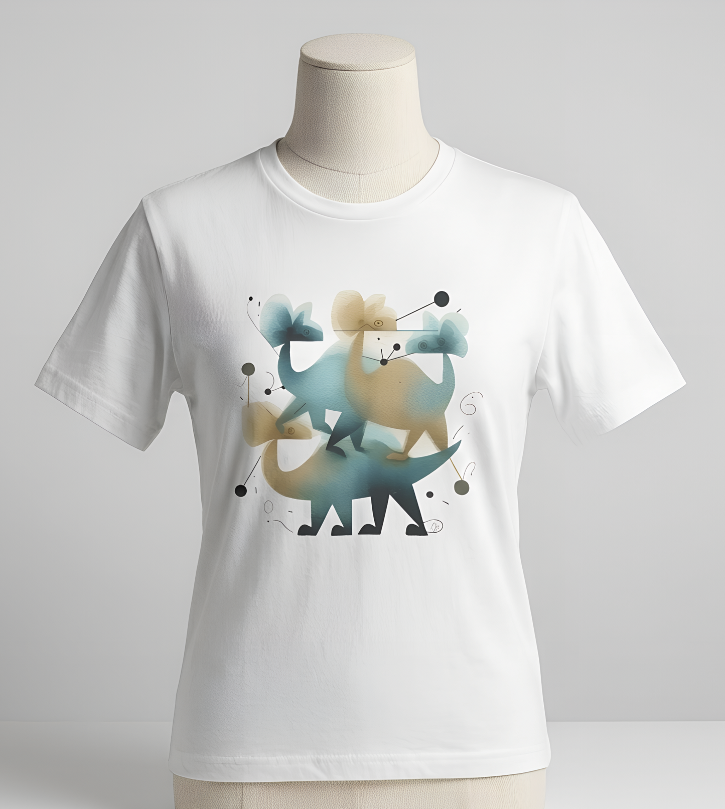 Abstract Balance "Dino"  Modern Graphic T-Shirt - Art Graphic Becheretty - Original abstract Illustration