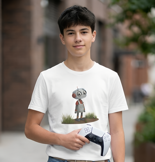 Youth T-Shirt short sleeve "Funny Robot Gaze" Graphic Becheretty - Casual Wear - Unique Kids Apparel