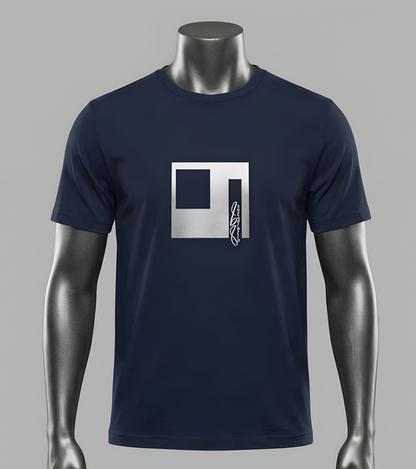 Cubist Portal Premium Tee - Minimalist Art Graphic Becheretty - Design that merges architectural precision and abstract expressionism.