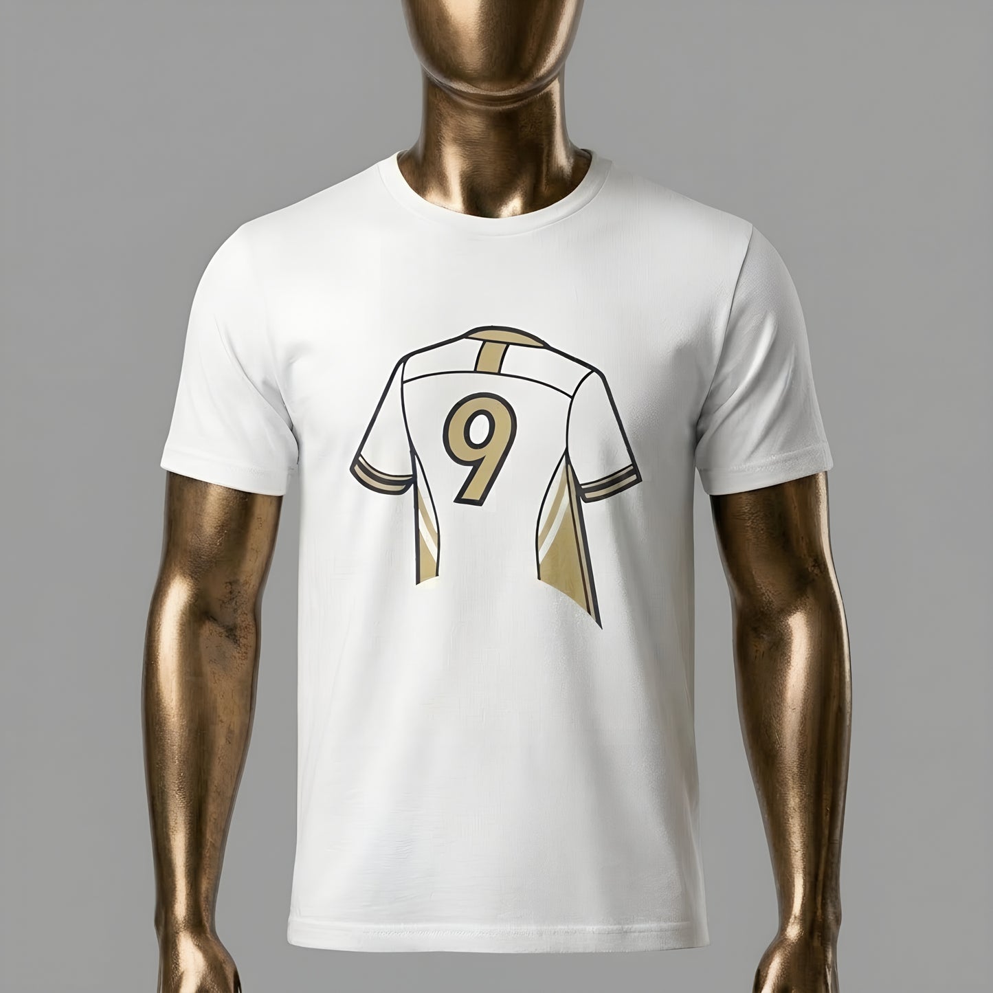 Soccer T-Shirt - Number 9 - Minimalist Graphic Becheretty - Athletic apparel - Everyday Fashion
