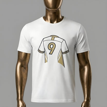 Soccer T-Shirt - Number 9 - Minimalist Graphic Becheretty - Athletic apparel - Everyday Fashion