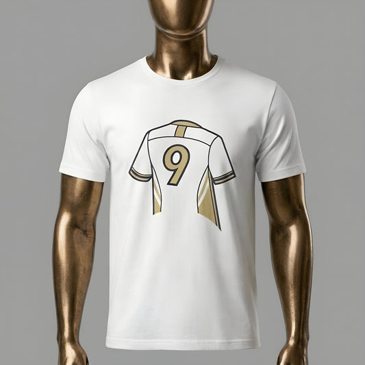 Soccer T-Shirt - Number 9 - Minimalist Graphic Becheretty - Athletic apparel - Everyday Fashion