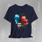 Abstract Face Graphic Tee - Colorful Design Becheretty - Silent Dialogue - Casual Wear