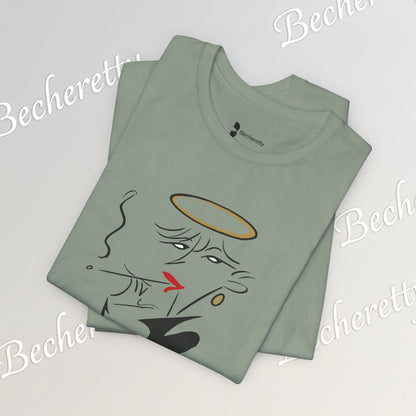 "Fallen Angel" Abstract Line Art Graphic Tee Becheretty - Channel your inner rebel with a touch of divine style