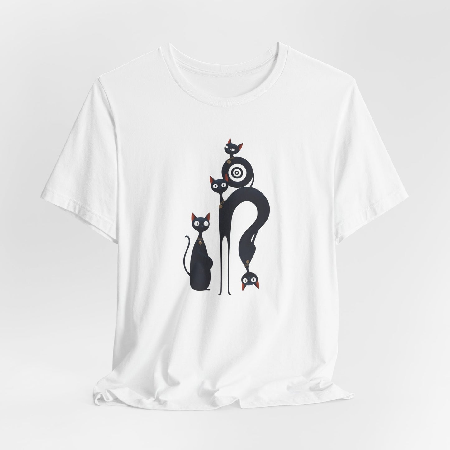 Graphic Tee "Playful Family Cats" Artistic design Becheretty - Wearable Art apparel for special occasions