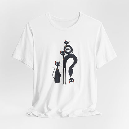 Graphic Tee "Playful Family Cats" Artistic design Becheretty - Wearable Art apparel for special occasions