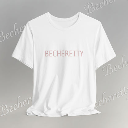 Minimalist Logo Tee Becheretty - Short Sleeve- Casual Style, Unisex - Relaxed Fit Top - Everyday wear