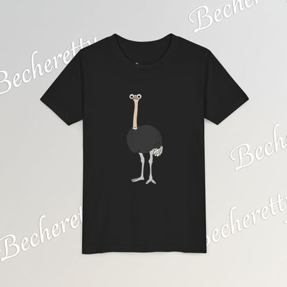Youth Tee "The Ostrich" Graphic Art Becheretty - Cool Summer Top, Gift for Children