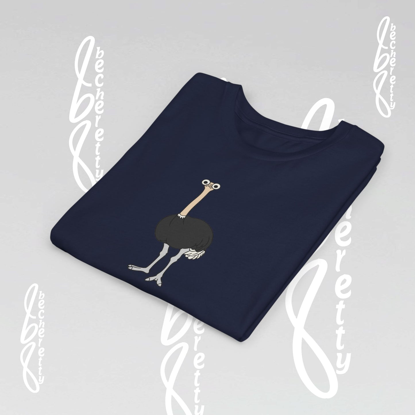 Youth Ostrich Graphic Tee - Becheretty desing for Kids, Cool Summer Top, Gift for Birthdays, Animal Lovers Tee
