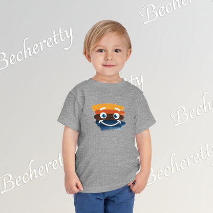 Toddler Tee Smiley Watercolor Art Graphic Minimalist Becheretty - Happy Face Kids T-Shirt
