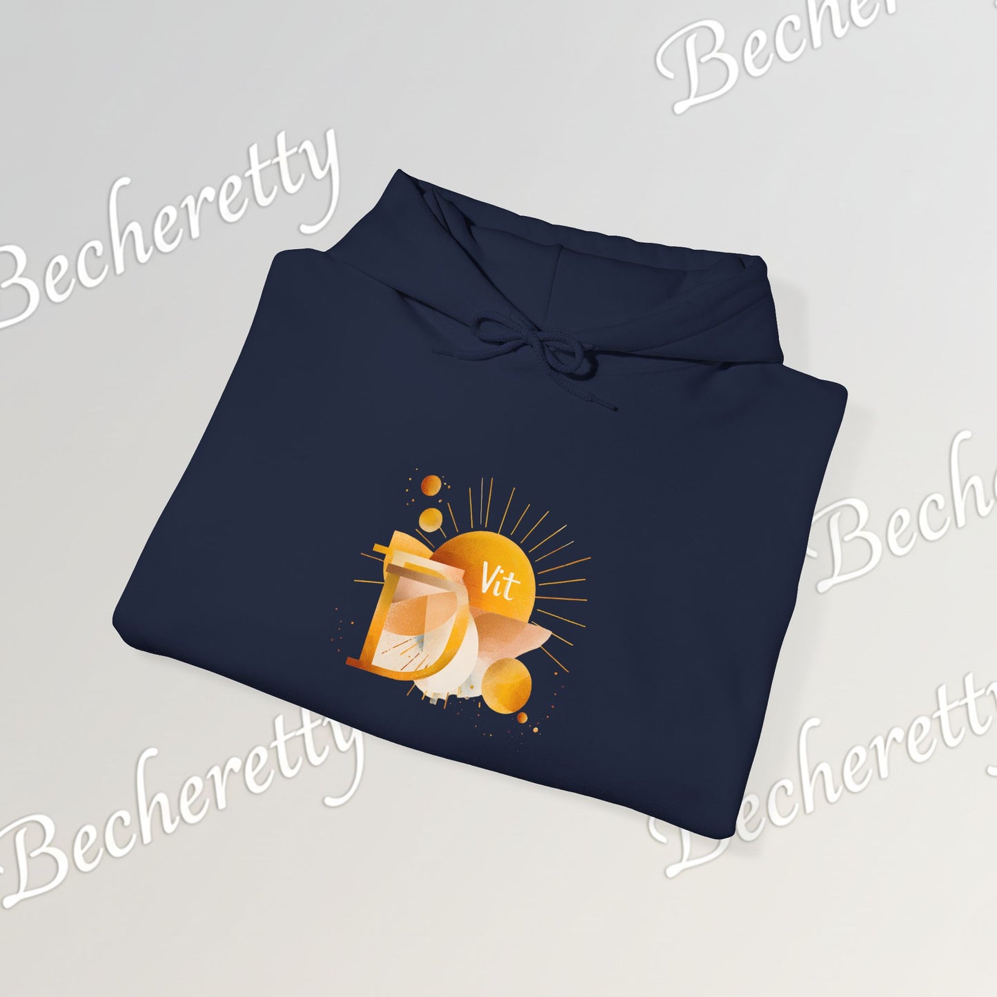 "Vit D" Graphic Hoodie - Art Minimalist Becheretty - Embrace the sunshine wherever you go, casual wear